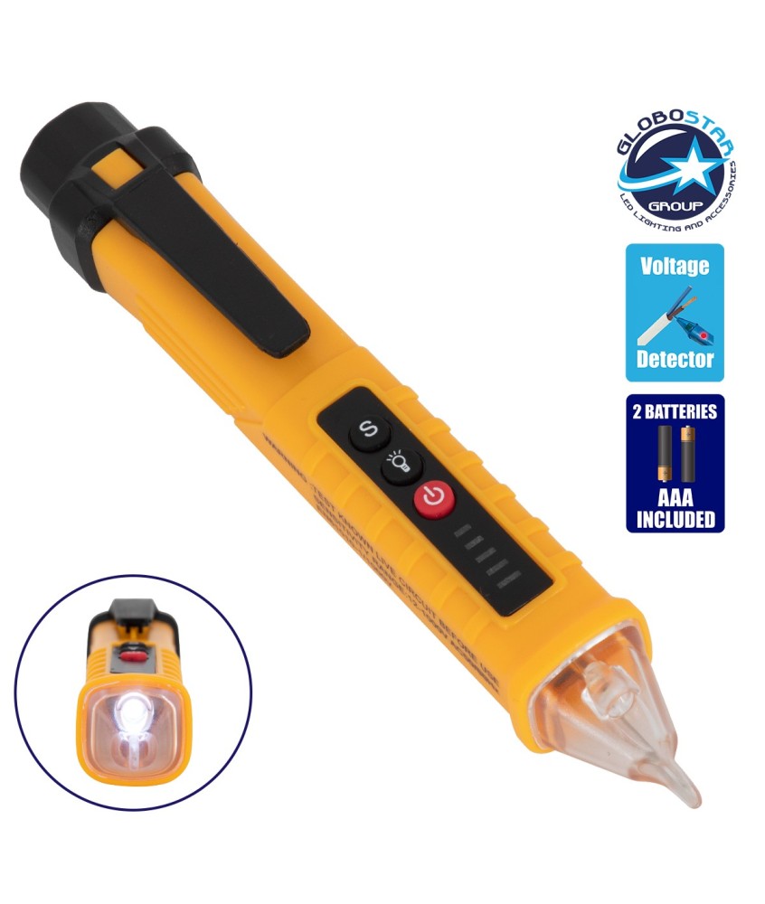 GloboStar 79981 Επαγγελματικός Ανιχνευτής τάσης ΑC Χωρίς Επαφή - Εργαλείο Ηλεκτρολόγου